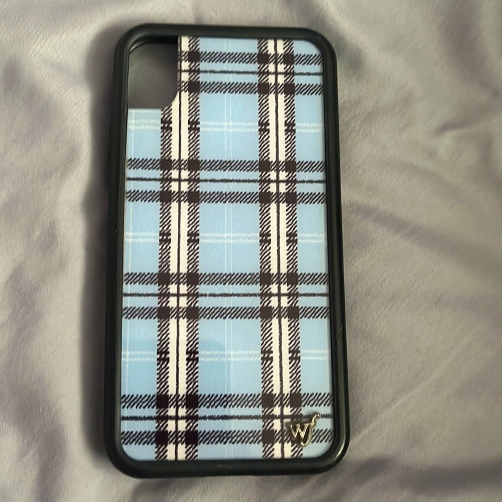 Wildflower Blue Plaid Phone Case iPhone Xr
